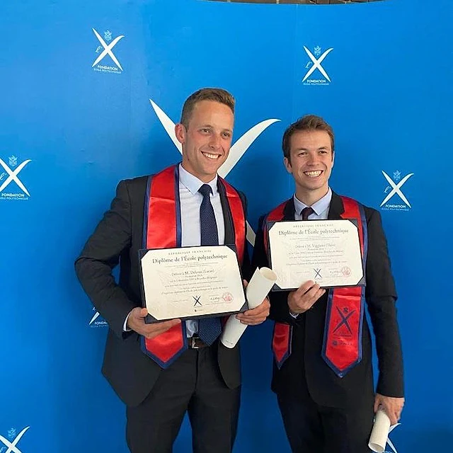 Lucas Delcros et Théo Viggiano, remise des diplômes de l’École polytechnique